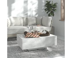 Salontafel Beton Grijs - Koffietafel Hout - Woonkamer Meubel - Modern Design - 85x55x31 cm - Beton Grijs