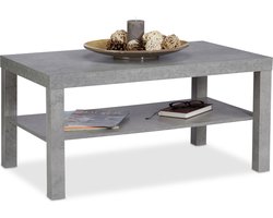 salontafel betonlook - met opbergruimte - 45 x 90 x 55 cm - woonkamer - grijs