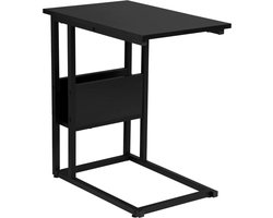 Salontafel - Bijzettafel - Bank Tafeltje - Koffietafel - Rechthoek - Hout - Zwart - Industrieel