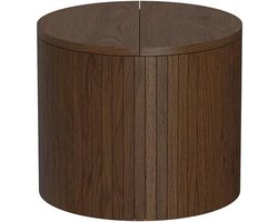 Salontafel - Bijzettafel Hoektafel - Woonkamer Meubel - Opbergruimte Onderblad - 38 x 38 cm - Walnoot