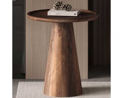 Salontafel / Bijzettafel 'Jules' 45x50 cm Rond Mango Hout Lichtbruin