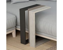 Salontafel - Bijzettafel - Ontspannen lezen - Modern design - 57 x 40 x 30 cm - Antraciet wit taupe