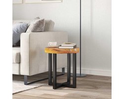 Salontafel - Bijzettafel - Woonkamer Decoratie - Uniek Houtnerf Patroon - 40 x 45 cm - Meerkleurig