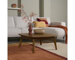 Salontafel Bodo - Mangohout - Bruin - 80x35x80 cm (BxHxD) - Vierkant