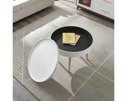 Salontafel Bongard 45xØ60 cm wit en naturel [en.casa]