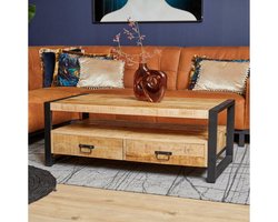 Salontafel Britt met 4 Laden mangohout 120x60x45 cm