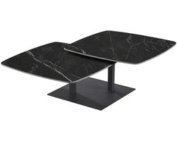 Salontafel Caelum Zwart - Steen - Rond - 70x70cm - Hoogte 35 cm