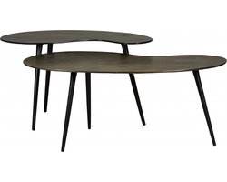 Salontafel Calci (set 2 stuks) - Metaal - Brons - 86 x 36 x 49 cm (BxHxD)