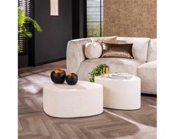 Salontafel Carrara set van 2 driehoekig Marmer composiet - Wit