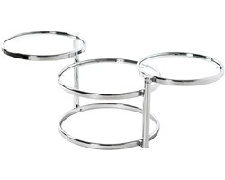 Salontafel chroom - Bijzettafel modern - Woonkamer inrichten - Draaibare glasplaten - B 58-140 cm - Zilver
