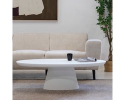 Salontafel Cleo Ovaal Wit 130cm - Giga Meubel
