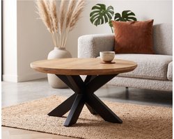 Salontafel Colorado rond mangohout 80x80x40 cm - Naturel