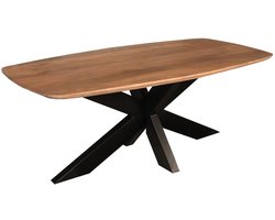Salontafel deens ovaal mangohout 120cm walnoot Livy duurzaam hout mango