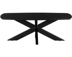 Salontafel deens ovaal mangohout 120cm zwart Livy duurzaam hout mango