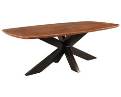 Salontafel deens ovaal mangohout 130cm bruin Livy duurzaam hout mango