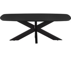 Salontafel deens ovaal mangohout 130cm zwart Livy duurzaam hout mango