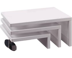 Salontafel design "Elysa" - 80 x 59 x 37,5 cm - Wit gelakt