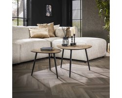 Salontafel Driehoekig Brons - Set van 2 - 80x59x43cm