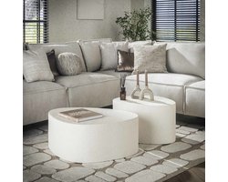 Salontafel Driehoekig - Marmer Composiet - Set Van 2 - Giga Meubel