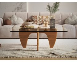 Salontafel Eiken - Hout - Glas - Tafel - Design Tafel - Coffee table