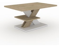 Salontafel eiken-wit 80x60 cm modern elegant design - Italiaans meubilair