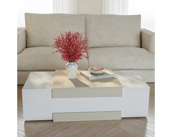 Salontafel Eljak 110x57x31 cm wit en havermout [en.casa]