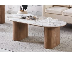 Salontafel Evora - 120x60x43cm - Gesinterde Steen - Marmerlook