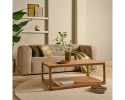 Salontafel Evora - Mangohout - Naturel - 110x42x65 cm (BxHxD) - Kleur Raw Naturel