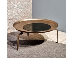 Salontafel Fenna Rond Messing & marmer 80 cm - Brass/zwart