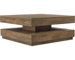 Salontafel Florenz met draaibaar blad houtkleurig 76x76x38 cm [en.casa]