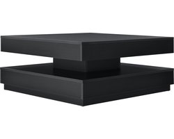 Salontafel Florenz met draaibaar blad zwart 76x76x38 cm [en.casa]