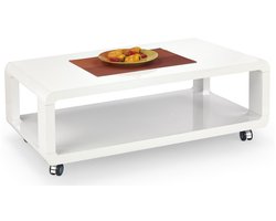 Salontafel Futura 105 cm breed wit met wielen