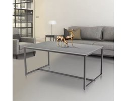 Salontafel - Gesinterd Steen Salontafel - Marmerlook - Rechthoek - Grijs - 100x60x43cm