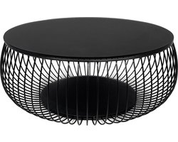 Salontafel Gitta Zwart - Metaal - Rond - 86x86cm - Hoogte 35 cm