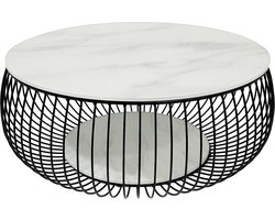 Salontafel Gitta Zwart - Metaal - Rond - 86x86cm - Hoogte 35 cm