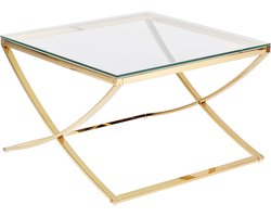 Salontafel glas goud RINGGOLD