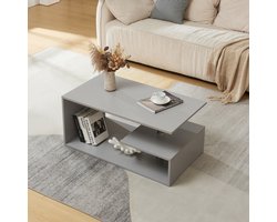 Salontafel Haarlem rechthoekig lichtgrijs 90x50x41 cm [en.casa]