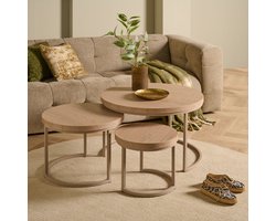 Salontafel Hoenderloo - MDF - Beige - 75 x 51 x 75 cm (BxHxD)