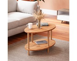 Salontafel Højreby 43x70x44 cm ovaal houtkleurig