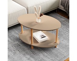 Salontafel Højreby ovaal cappuccino 70x44x43 cm [en.casa]