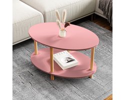 Salontafel Højreby ovaal roze 70x44x43 cm [en.casa]