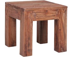 Salontafel Hout - Bijzettafel Tafeltje - Woonkamer Inrichten - Gerecycled Materiaal - 30 x 30 x 30 cm - Geel