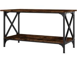 Salontafel Hout en IJzer - Bijzettafel Koffietafel - Woonkamer Inrichten - Glad Bewerkt Hout