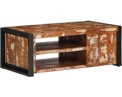 Salontafel Hout - Koffietafel Industrieel - Woonkamer Decoratie - Uniek Gerecycled Hout - 90 x 50 x 36 cm - Multicolor