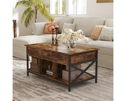 Salontafel – In Hoogte Verstelbaar – 60 x 100 x (48-62) cm – Ruimtebesparend