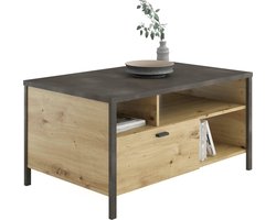 Salontafel In-Loft 95x59 industrieel - oude eik