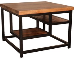 Salontafel industrieel mangohout Sunny 60cm side table massief hout mango bijzettafel