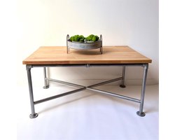 Salontafel industrieel -massief hout
