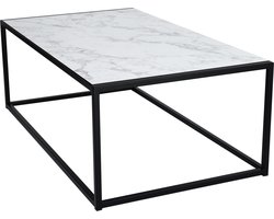 Salontafel - Industrieel - Zwart Metaal - Witte Marmer - 1150 x 650 x 413 - MY Own Table 007C
