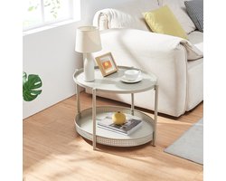 Salontafel Jäller ovaal 66x51x44 cm taupe [en.casa]